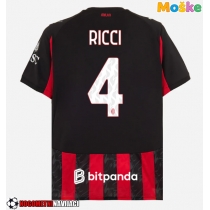 Moške Nogometnih dresov AC Milan Samuele Ricci #4 Domači 2025-26 Kratki rokavi